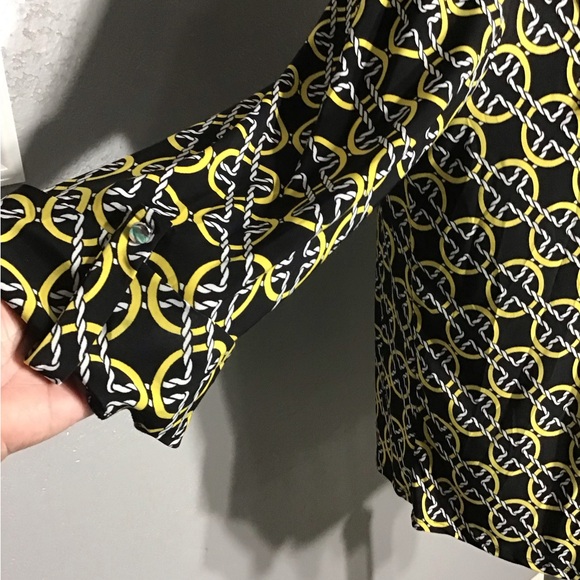 COCOMO BLOUSE SHIRT Sz 3X Black,yellow And White 3/4 Sleeve Women’s - Picture 5 of 16